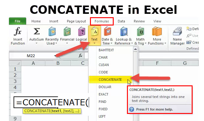 Concatenate excel не видит