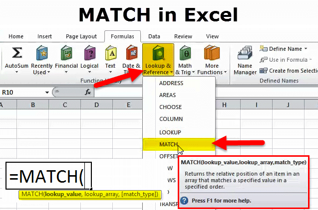 MATCH Function Formula Examples How To Use MATCH In Excel 