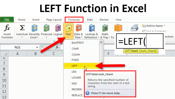 LEFT In Excel (Formula, Examples) | How To Use LEFT Function?