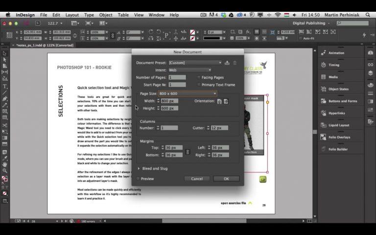 how to save job optiosn in adobe indesign cc 2017