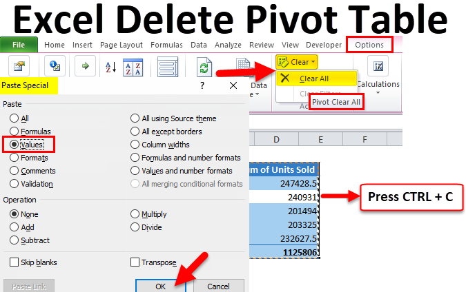 How To Delete A Pivot Table Methods Step By Step Tutorials