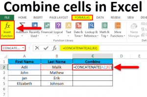 combine cells in excel