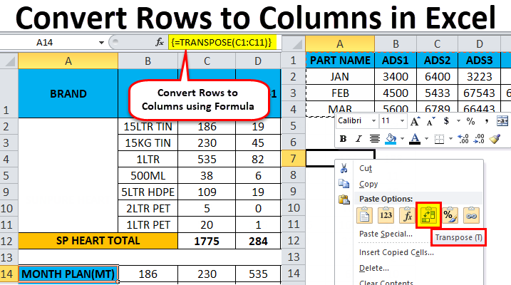 Rows To Columns In Excel Examples Convert Multiple Rows To Columns