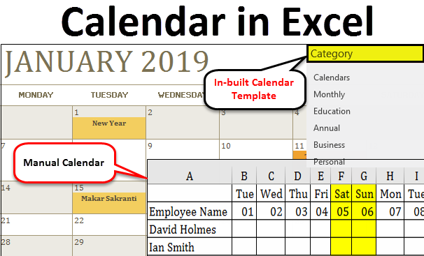 Calendar in Excel | How to use Calendar in Excel?