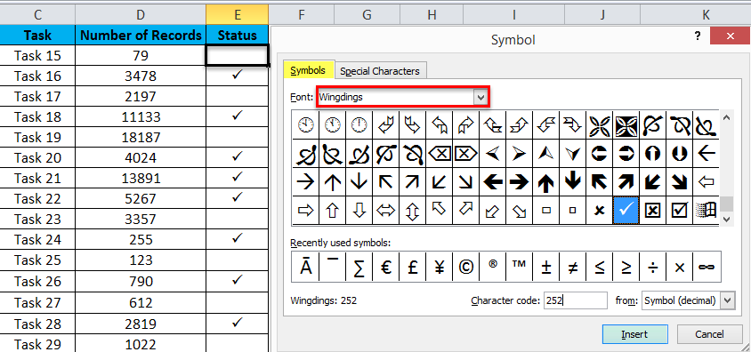 CheckMark In Excel Examples How To Insert Checkmark Symbol 