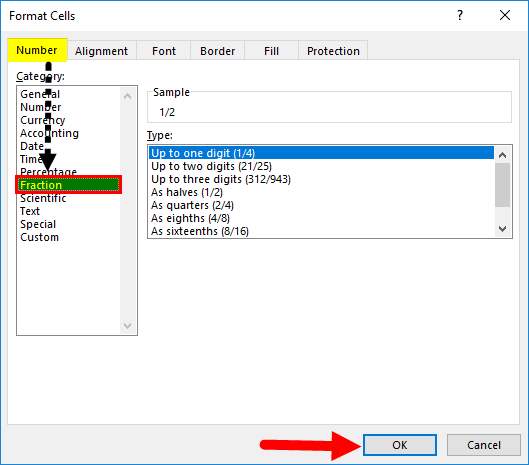 Excel Fraction Step 1-5