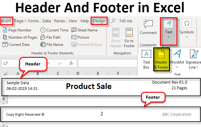 Header And Footer In Excel How To Add Header And Footer 