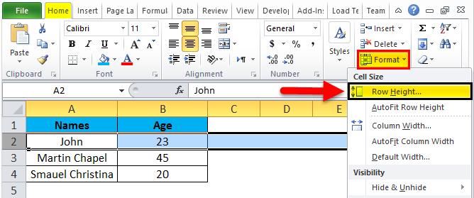 Rows and Column Example 3-4