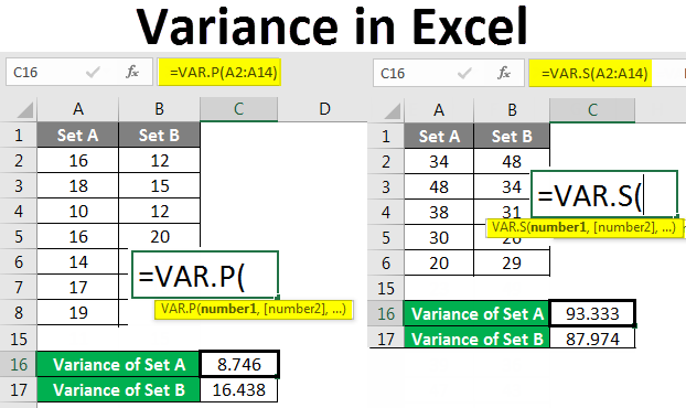 Variance In Excel How To Calculate Variance In Excel With Examples 