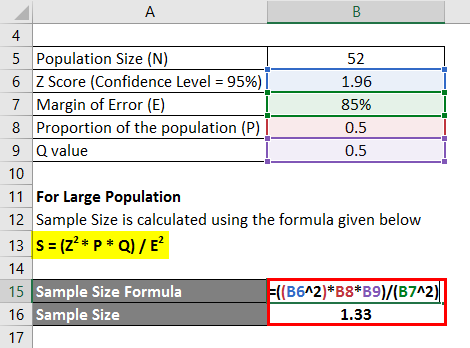 Sample Size For Large Population Example 2-2