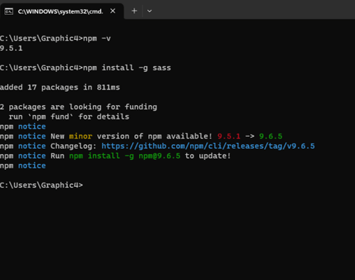 npm install -g sass