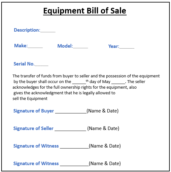 simple tractor bill of sale