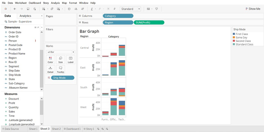 Tableau Chart Types Bar chart