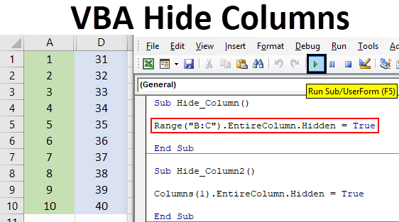 VBA Hide Columns How To Hide Columns In Excel Using VBA Code 