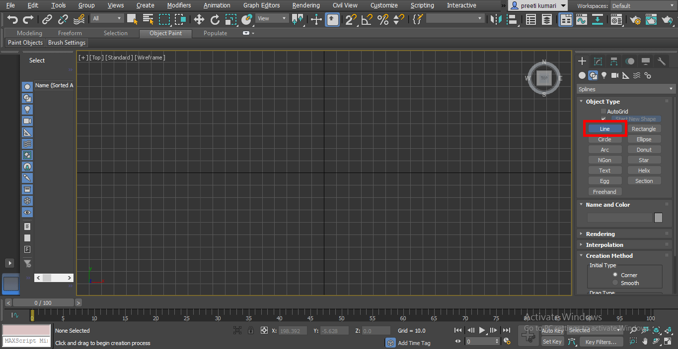 line command2 (Spline in 3ds Max)