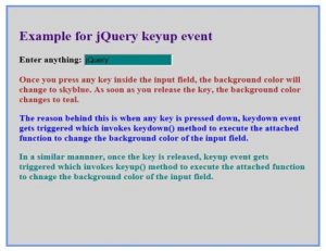 jquery keyup event example