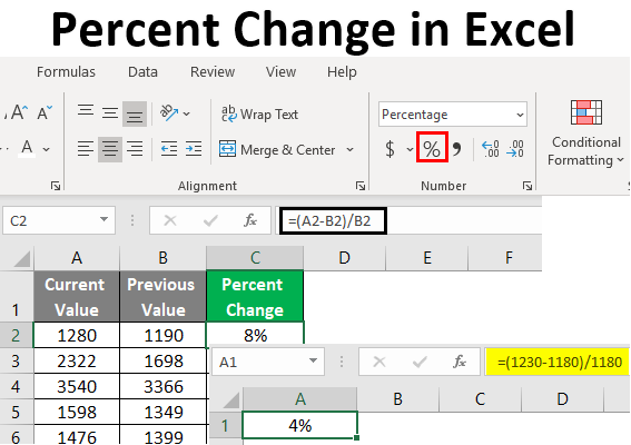 Percent Change In Excel How To Calculate Percent Change In Excel 