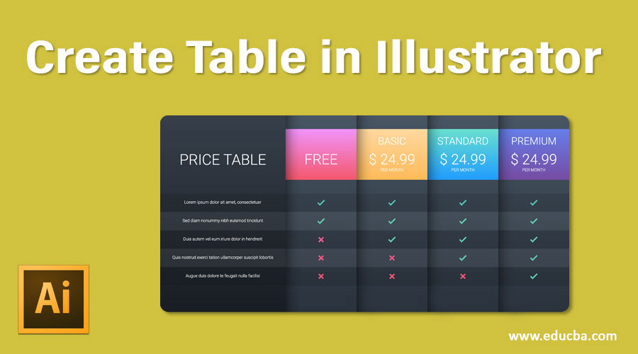 Create Table In Illustrator Two Methods To Draw A Table In Illustrator