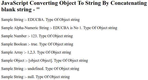 JavaScript Object to String - 1