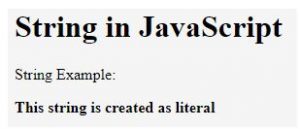 String in JavaScript 1