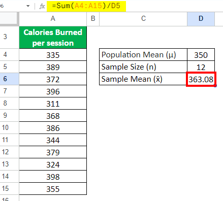 One-Sample t-Test Formula 2