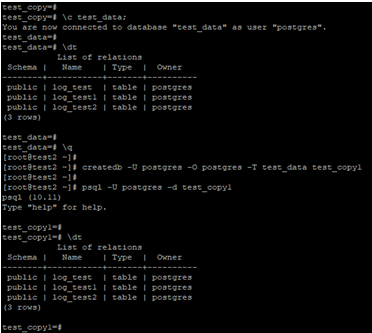 PostgreSQL Clone Database Example 2