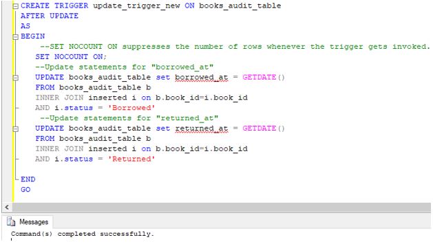 SQL AFTER UPDATE Trigger Implementation Of AFTER UPDATE Trigger