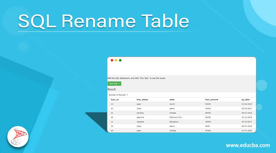 SQL Rename Table Examples And Code Of SQL Rename Table